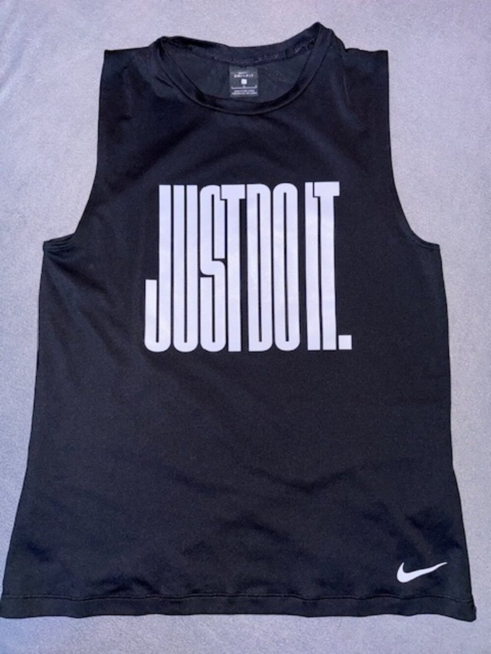 Nike Women’s Just Do It Tank Top Size L Black Sleeveless Dri‑Fit Athletic Shirt